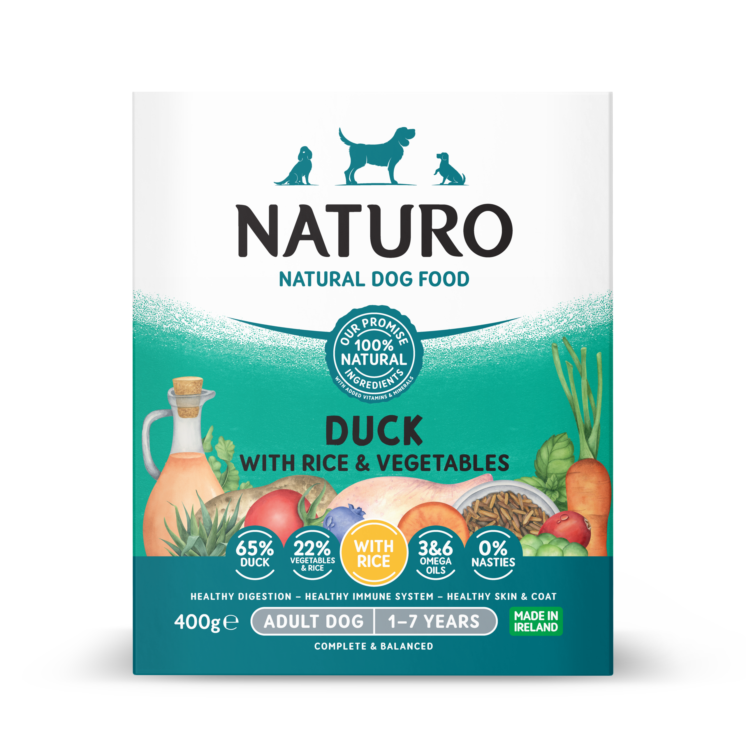 Naturo pašteta 400g patka/riža/povrće 1/7