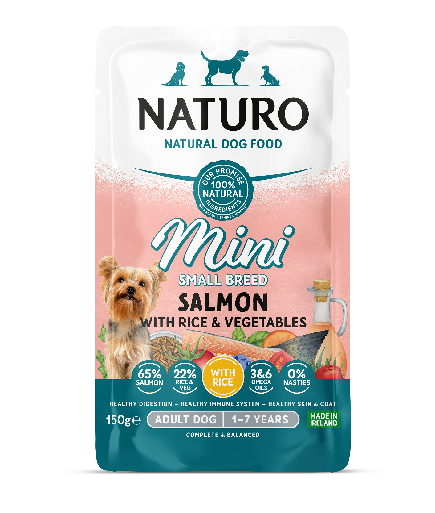 MPF8DNAT0408 Naturo Mini vreć. 150g losos/riža/povrće 1/8