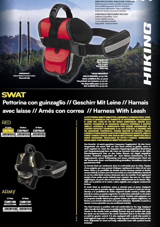 Ham+Vodilica Hiking Swat 41-52cm Crvena