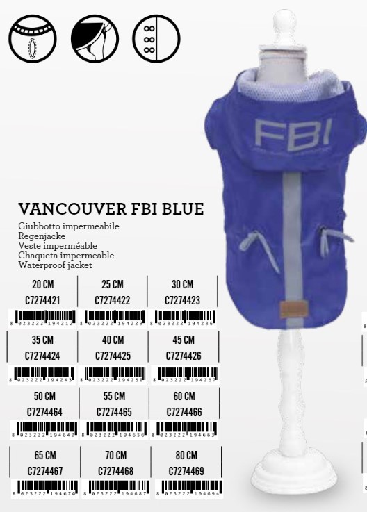 K Kabanica Vancouver 65cm Plava FBI