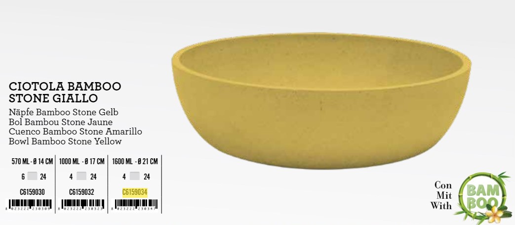 Posuda Bamboo 1l 17cm žuta