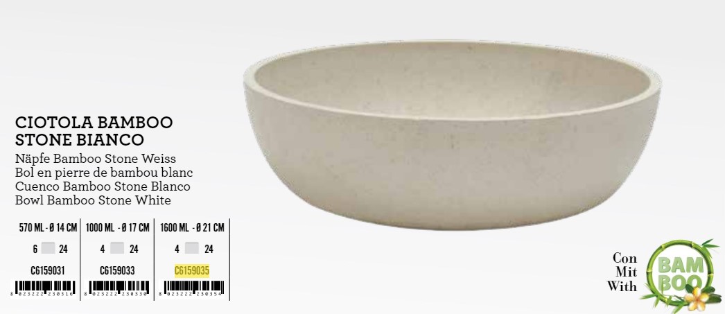Posuda Bamboo 1,6l 21cm bijela