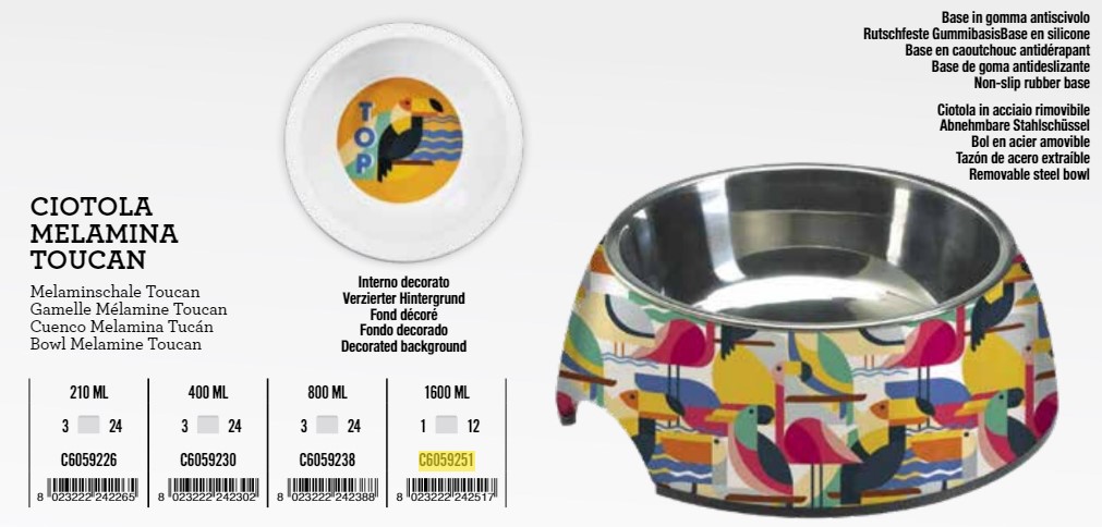 Posuda melamine Toucan 210ml