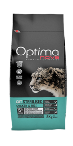 Optimanova cat adult Sterilised Pile/riža 2kg LG