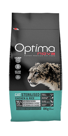 Optimanova cat adult Sterilised Pile/riža 2kg LG