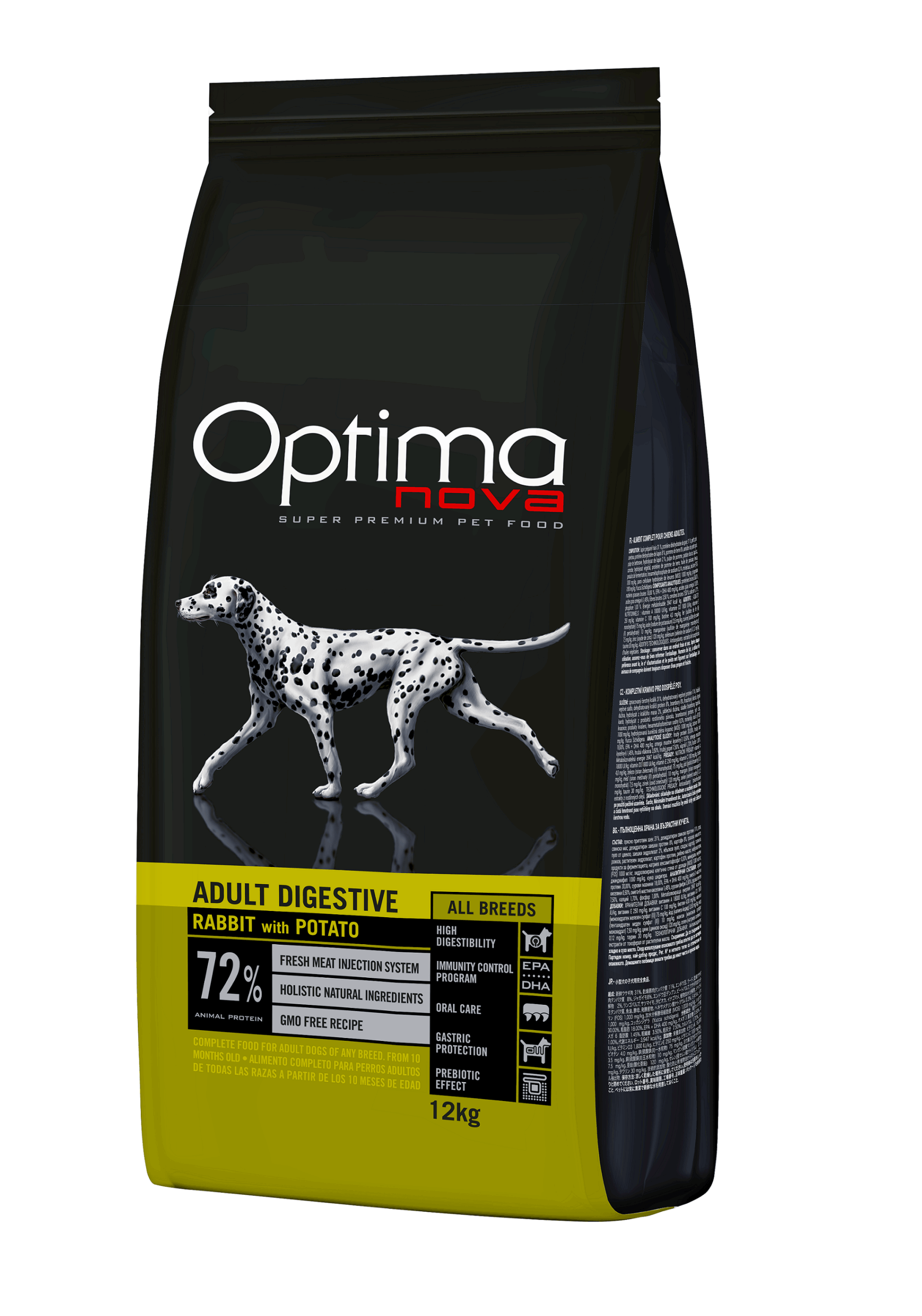 ONO18AD12 xx Optimanova dog adult Digestive kunić/krumpir 12kg GF