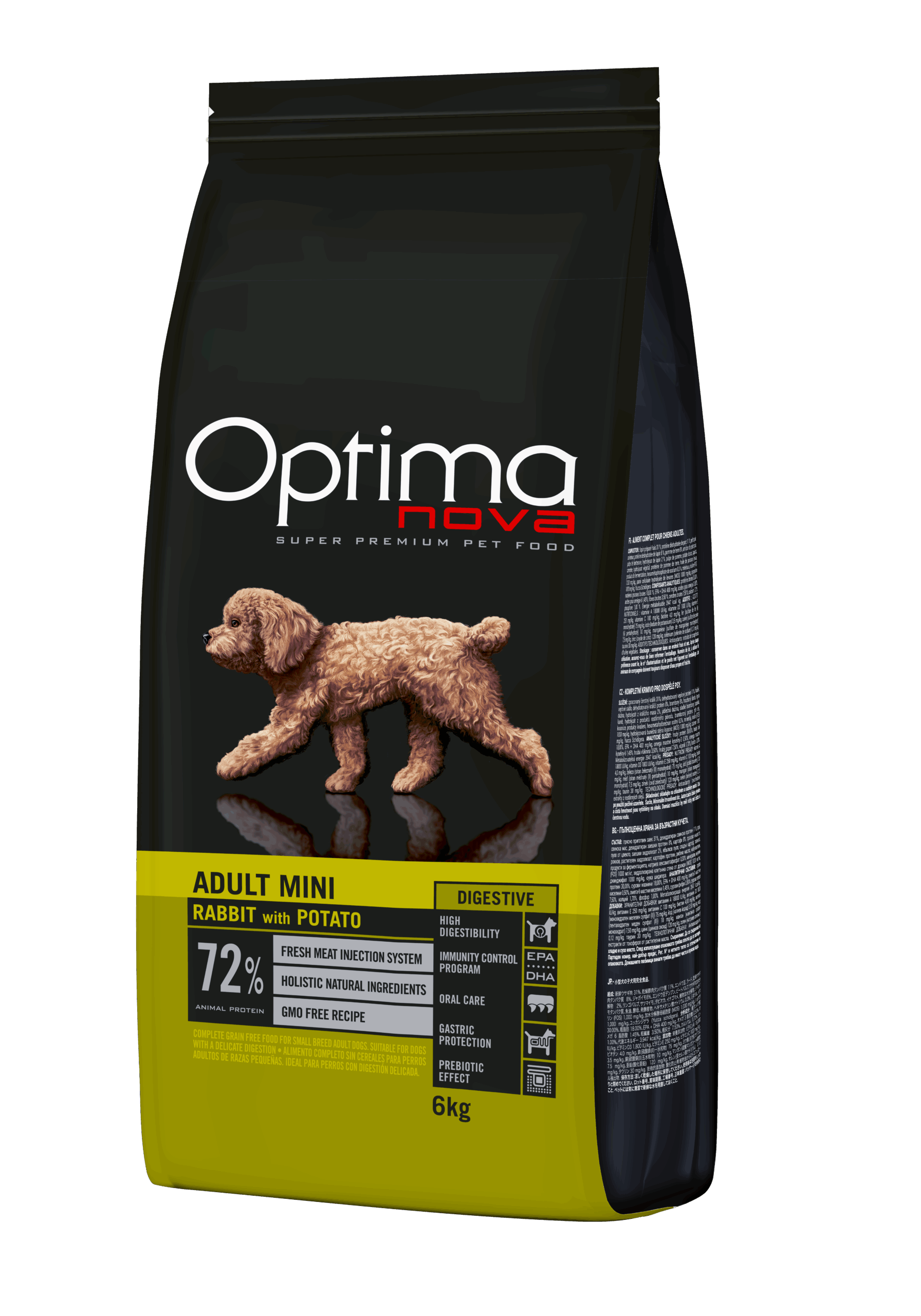 ONO15RN06 Optimanova dog adult Mini Digestive kunić/krumpir 6kg GF