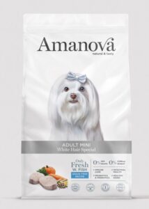 AMJ16WH8A Amanova dog adult mini White hair 800g