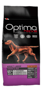 Optimanova dog adult large pile/riža 12kg LG
