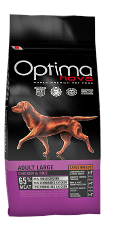 Optimanova dog adult large pile/riža 12kg LG