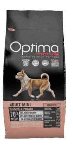 ONL89NS8A Optimanova dog adult mini Losos/krumpir 800g GF