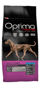 Optimanova dog adult Giant pile/riža 12kg LG