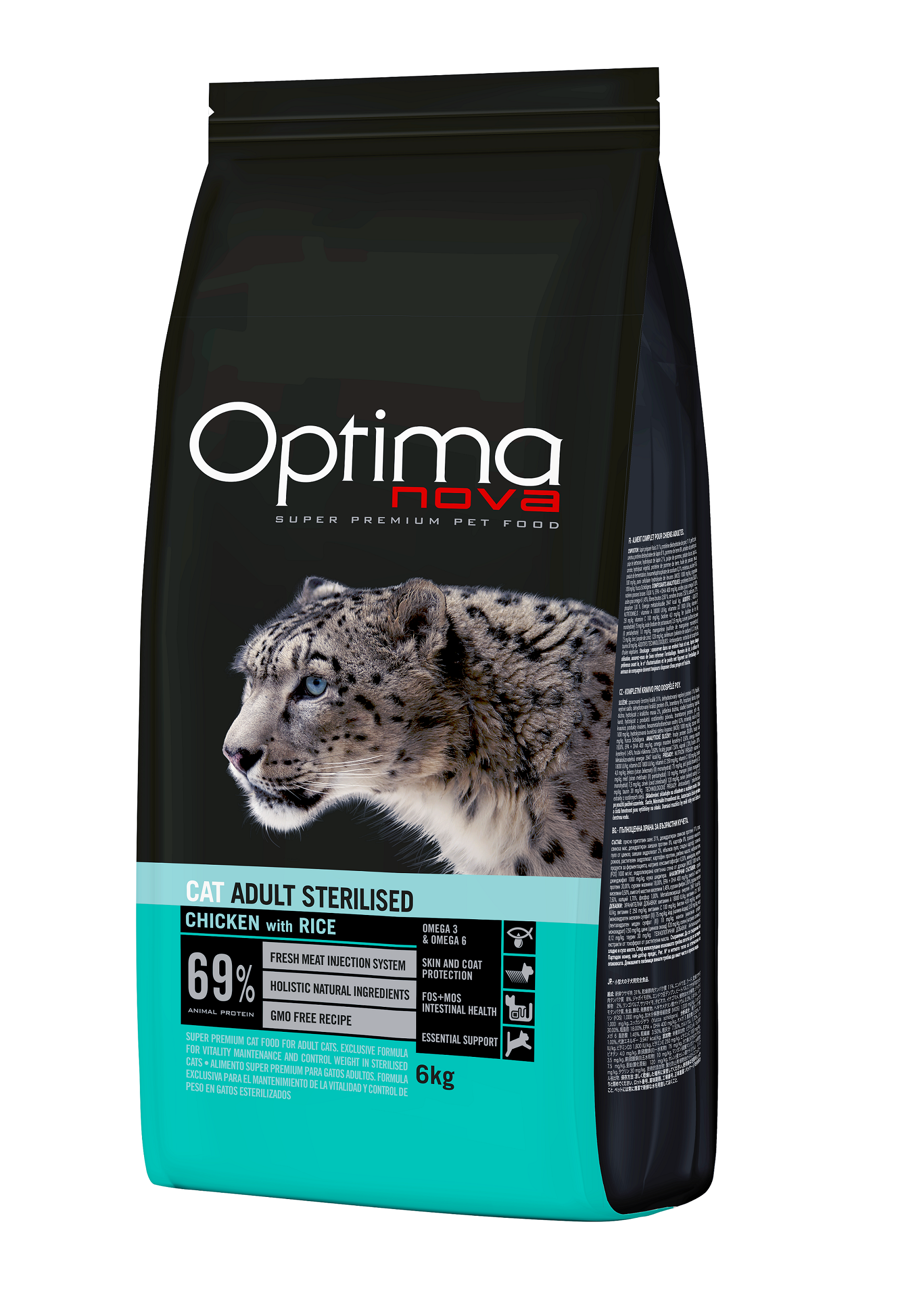 ONC15ST06 Optimanova cat adult Sterilised Pile/riža 6kg LG NOVO
