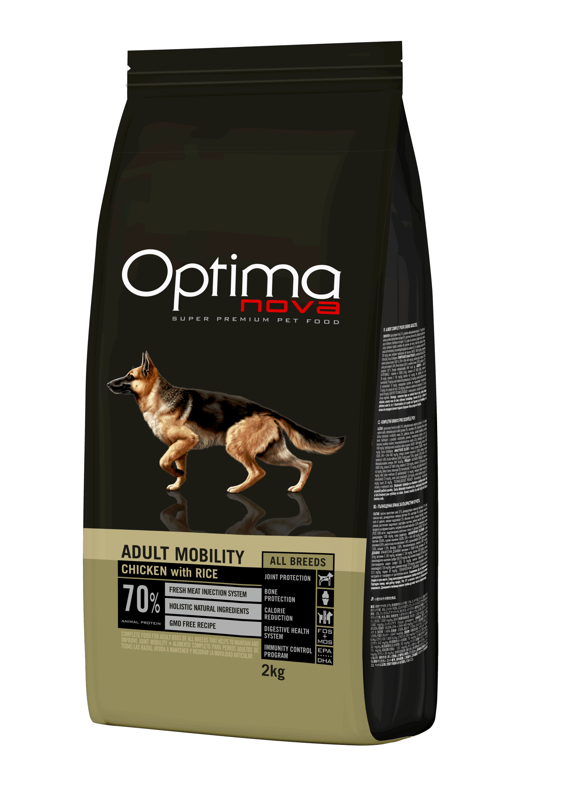 ONO17AM02 Optimanova dog adult All Breeds Mobility 2kg LG NOVO
