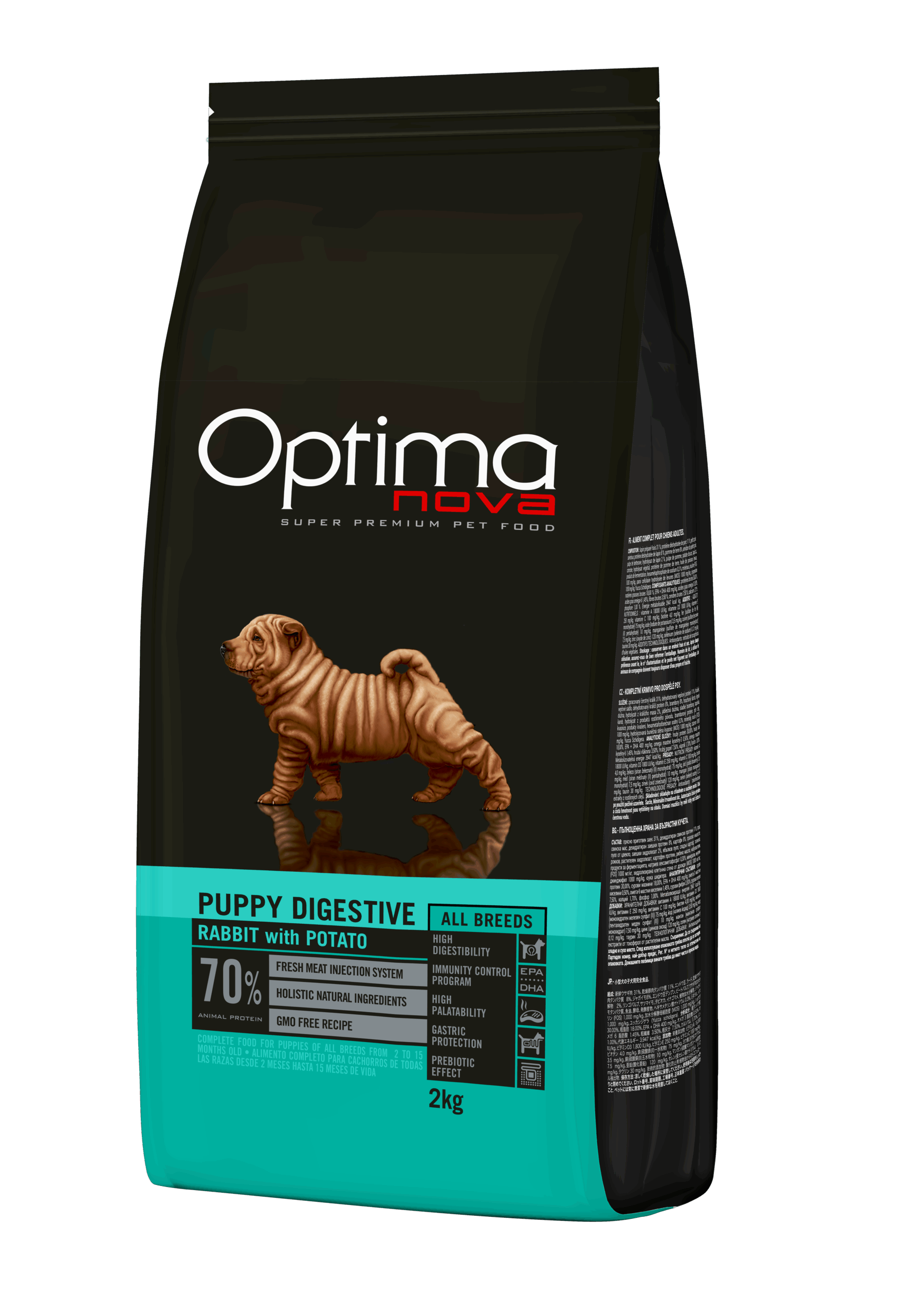 ONO21DP02 Optimanova dog puppy Digestive kunić/krumpir 2kg GF NOVO