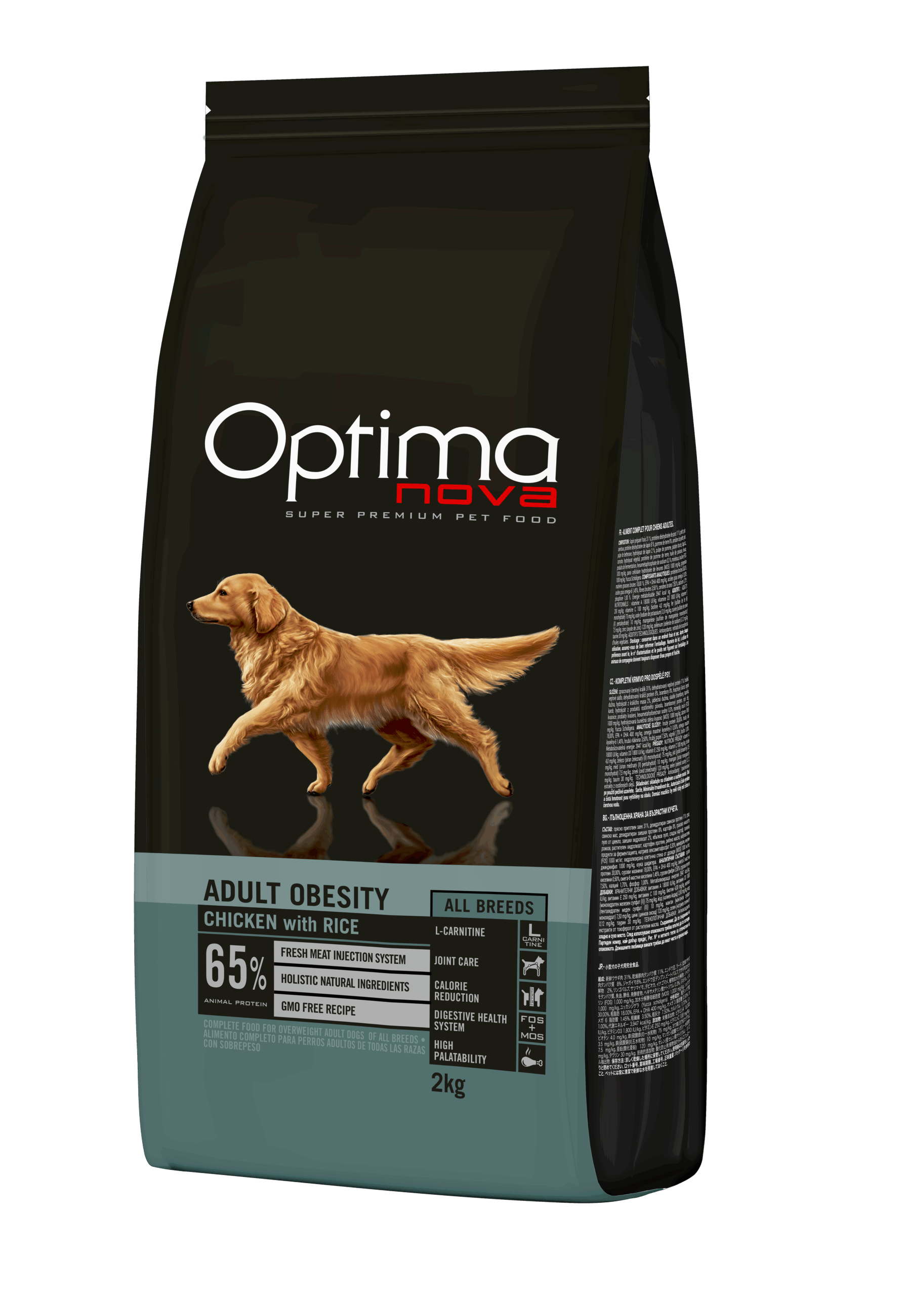ONO32OB02 Optimanova dog adult All Breeds Obesity 2kg LG NOVO