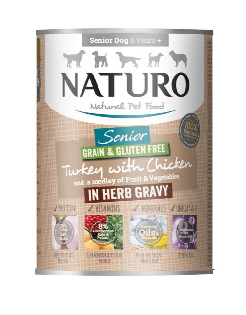MPF1DNAT0401 Naturo konzerva Grain&Gluten Free 390g Senior pura/pile 1/12