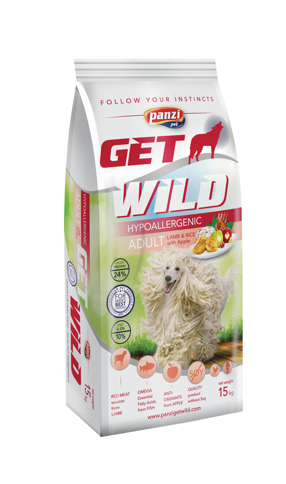 046312064 Panzi dry Get Wild dog 15kg Adult Hypoallergenic janjetina