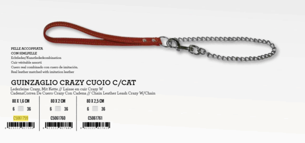 C5061759 Vodilica Koža metal 80x1,6cm Crazy mix boje
