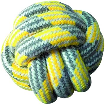 C6198688 Igračka za Pse uže 7,5cm Lopta pastel žuta