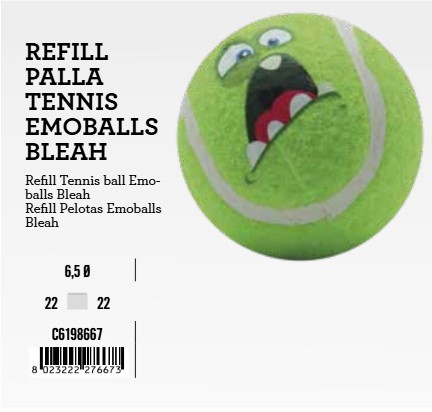 C6198667 Igračka za Pse Lopta Tenis Bleah 6,5cm