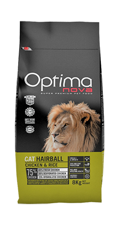 ONC57HB02 Optimanova cat adult Hairball Pile/Riža 2kg LG