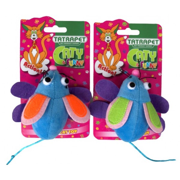 58431 Igračka za Mace Pliš mušica 10cm mix Tatrapet