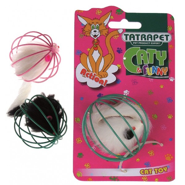 58519 Igračka za Mace Miš u žici 6cm mix Tatrapet