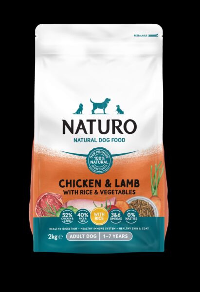 MPF2DNAT0701 Naturo Dog Adult Dry 2kg pile/janje/riža/povrće