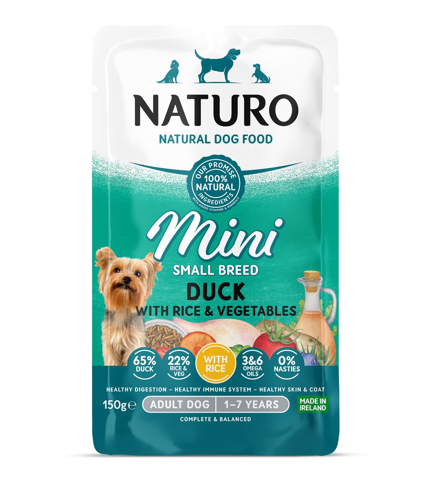 MPF8DNAT0208 Naturo Mini vreć. 150g patka/riža/povrće 1/8