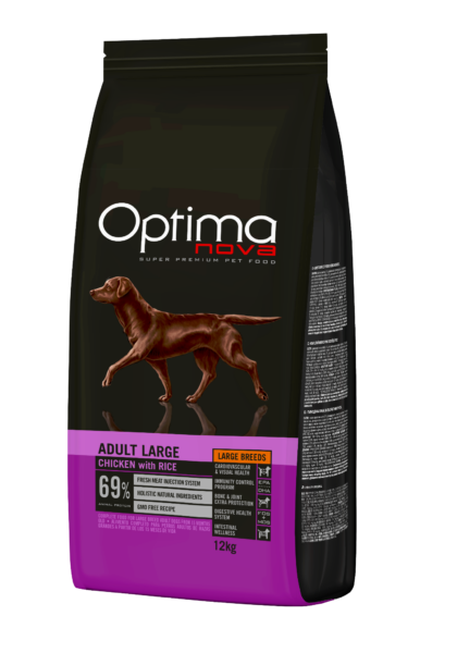 ONO22AL12 Optimanova dog adult large pile/riža 12kg LG NOVO
