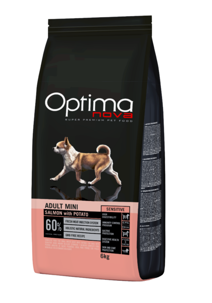 ONO19NS06 Optimanova dog adult mini Losos/krumpir 6kg GF NOVO