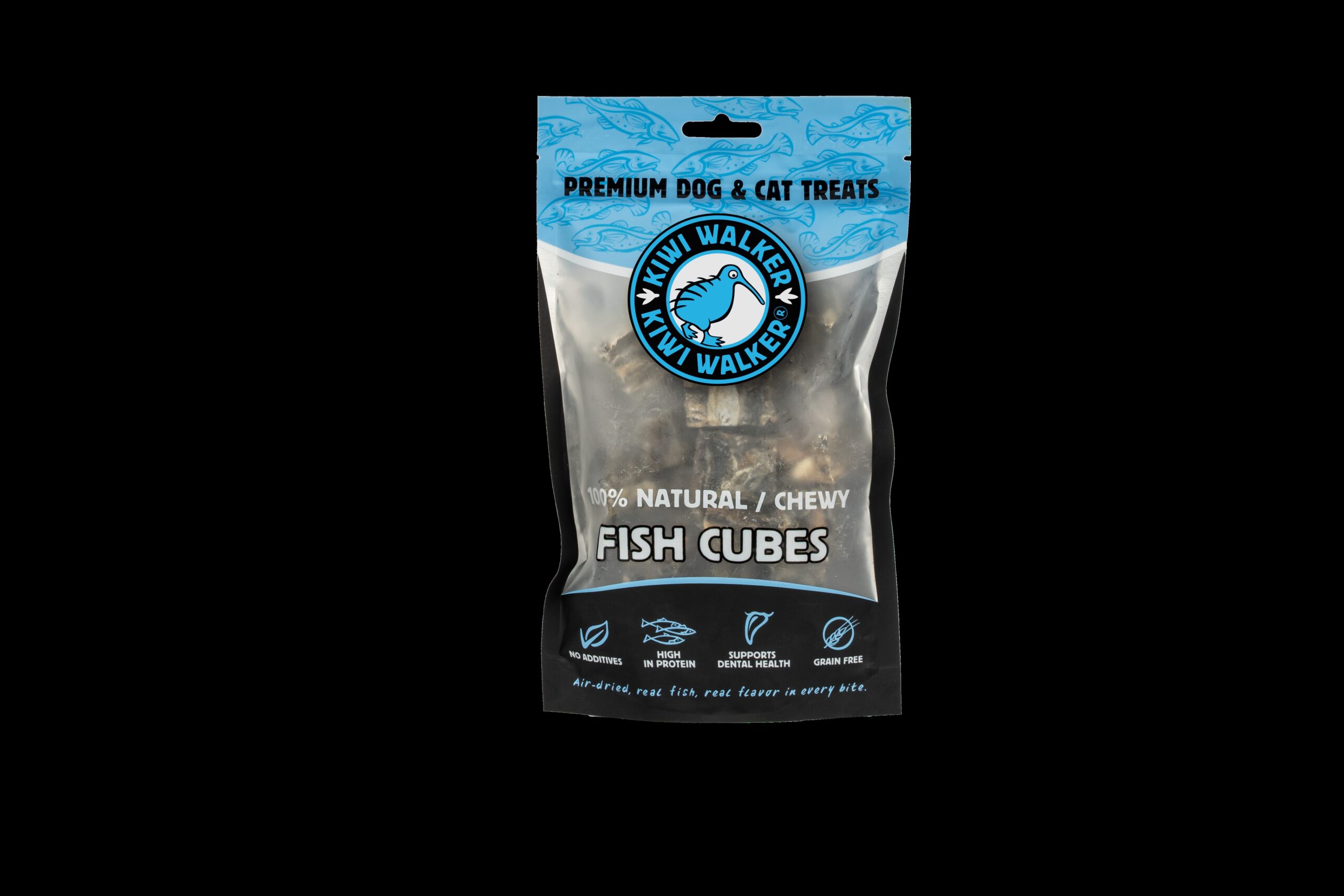 ODT-384 Poslastica za pse i mace Kiwi Fish cubes 100g