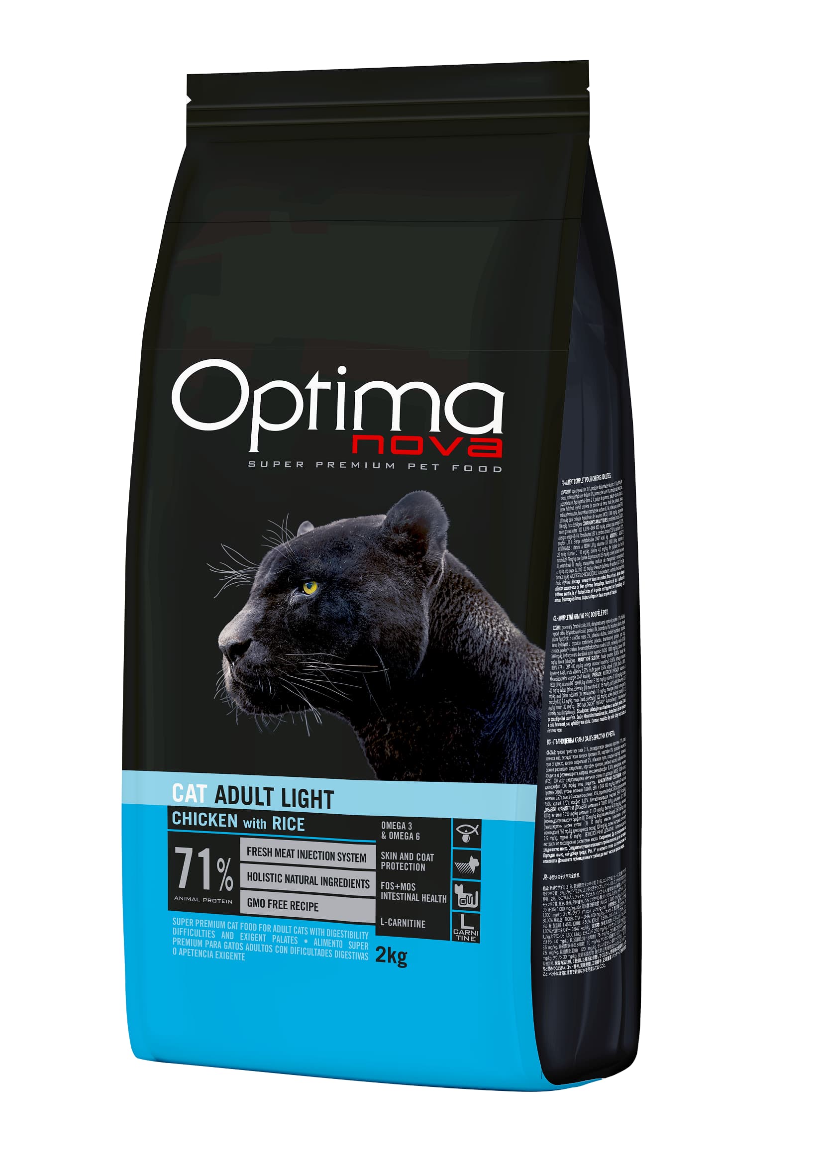 ONC18LH02 Optimanova cat adult Light pile/riža 2kg LG NOVO