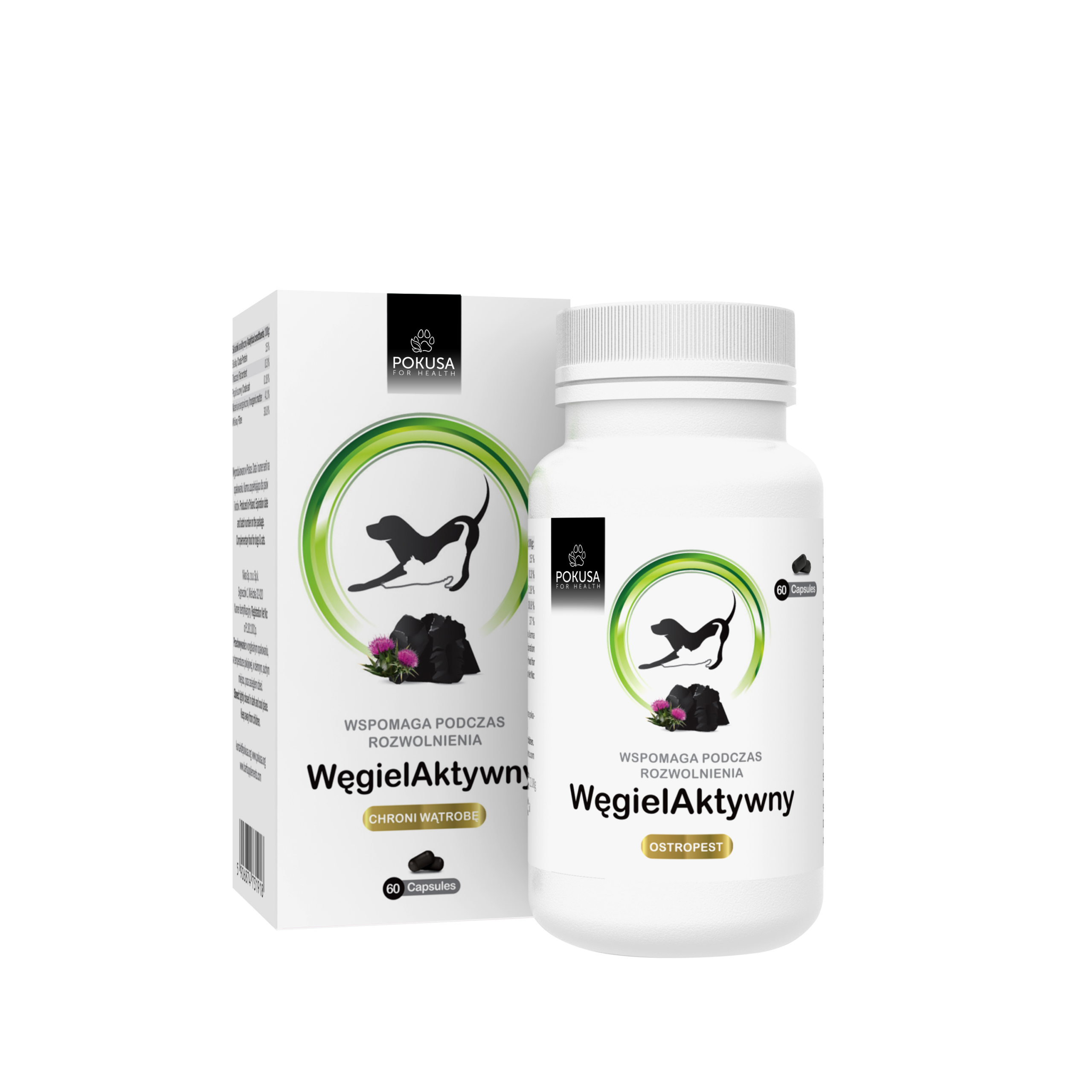 NIK89 Pokusa GreenLine Activated Charcoal & Thitsle 60 kaps